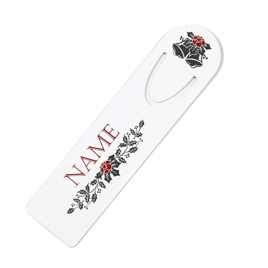 Lesezeichen aus Metall mit Name zu Weihnachten