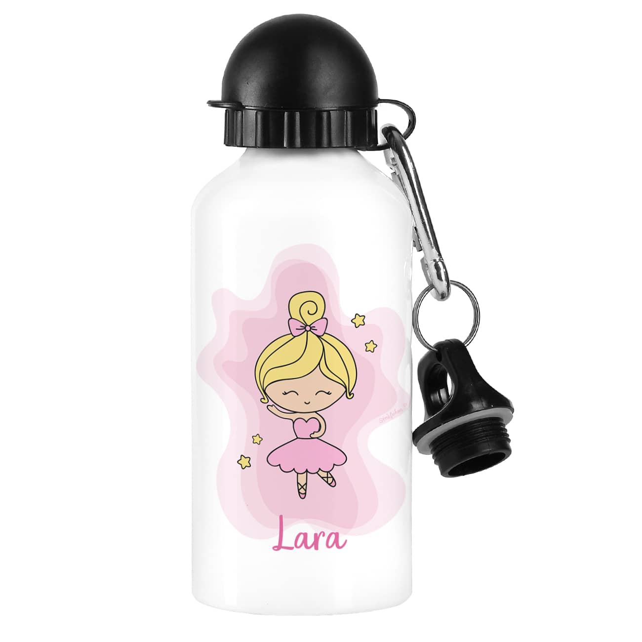 Trinkflasche mit Ballerina und Ihrem Wunschnamen