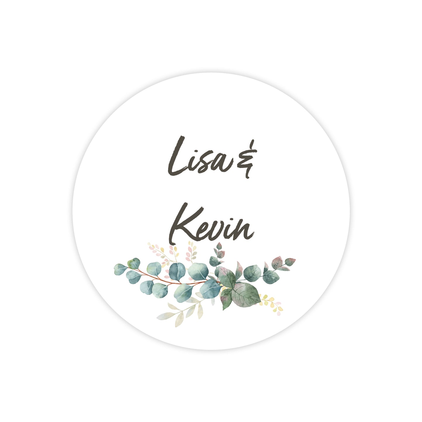 Freigestelltes Produktbild des runden Stickers mit natürlichem Motiv