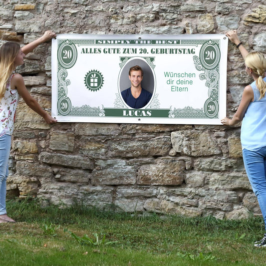 XXL Geburtstagsbanner Dollarschein