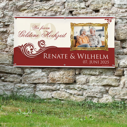 XXL-Banner zur Goldenen Hochzeit mit Foto