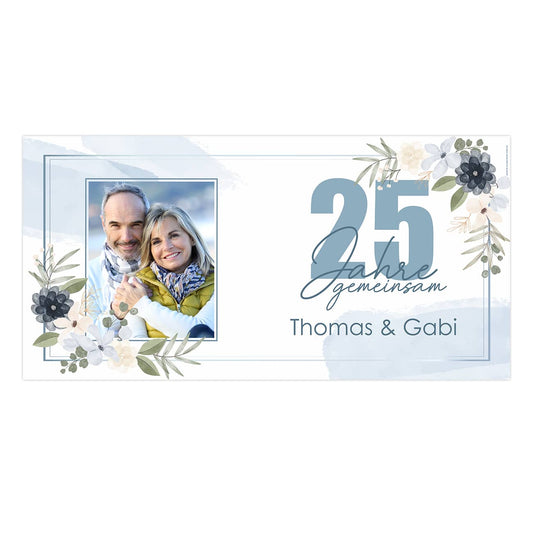 Silberhochzeitsbanner mit Foto und Namen