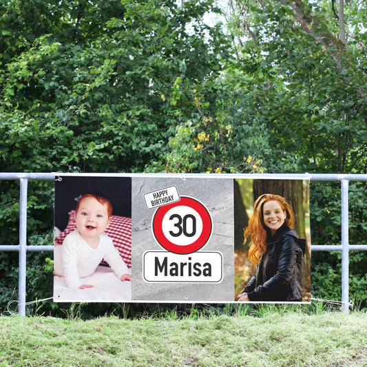 Geburtstagsbanner mit Wunschfotos