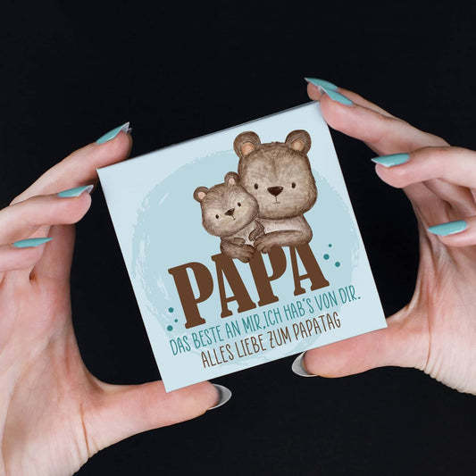 Niedliche Faltschachtel für Papa mit Personalisierung