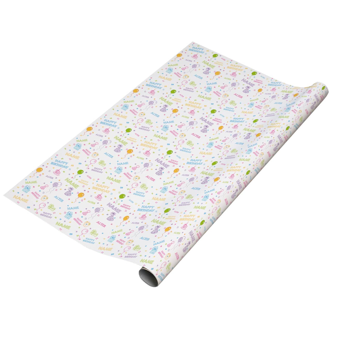 Geburtstags-Geschenkpapier mit Name und Alter