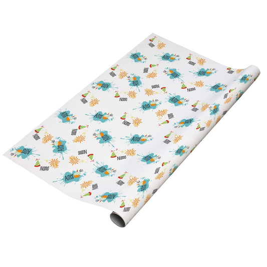 Geschenkpapier zum Geburtstag mit Name und Alter