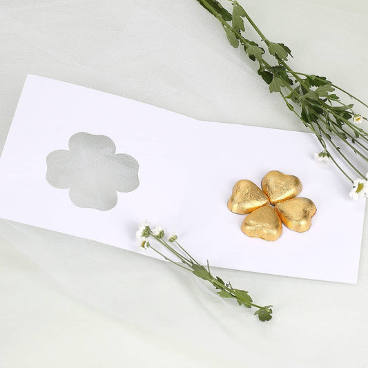 Viel Glück - Klappkarte mit Schoko-Kleeblatt und Ihrem Wunschnamen