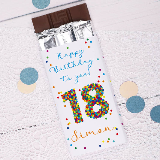 100g Schokolade zum 18. Geburtstag