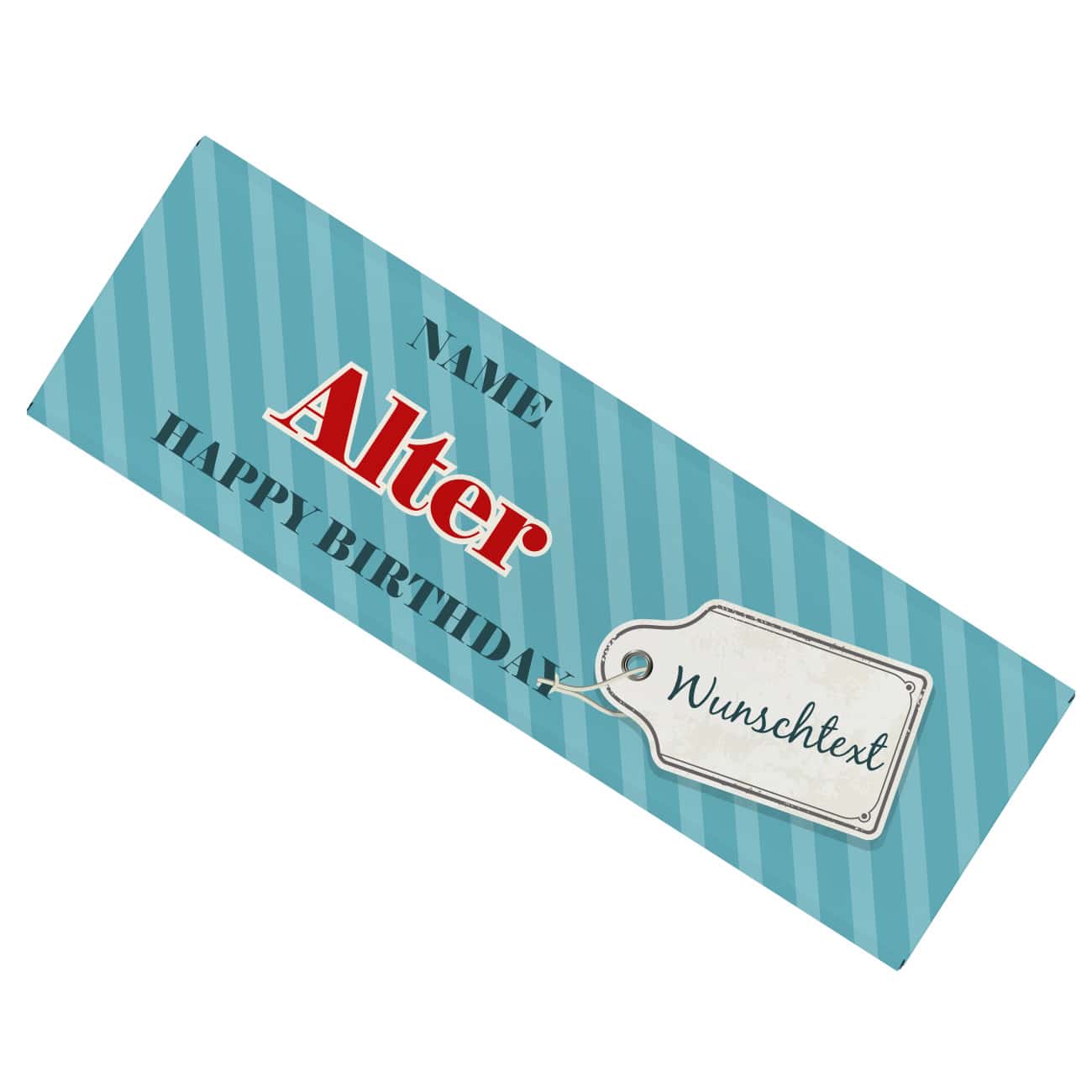 Riesige Geburtstagsschokolade personalisiert mit Name, Alter und Wunschtext