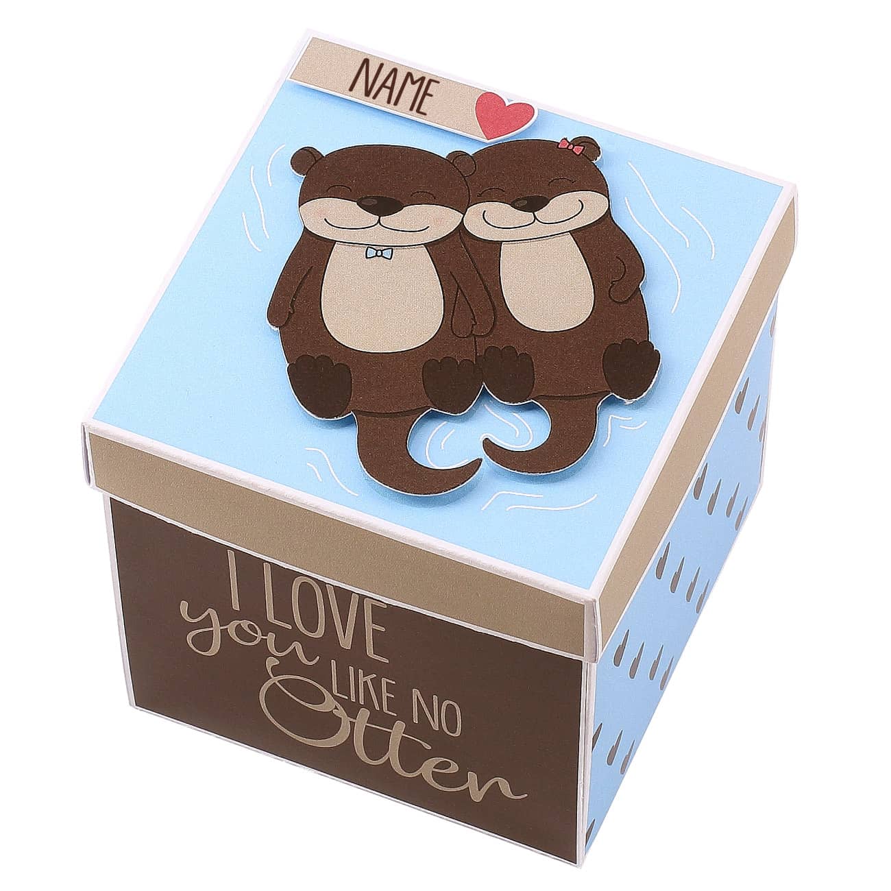 Überraschungsbox "I love you like no Otter" mit Ihrem Wunschnamen