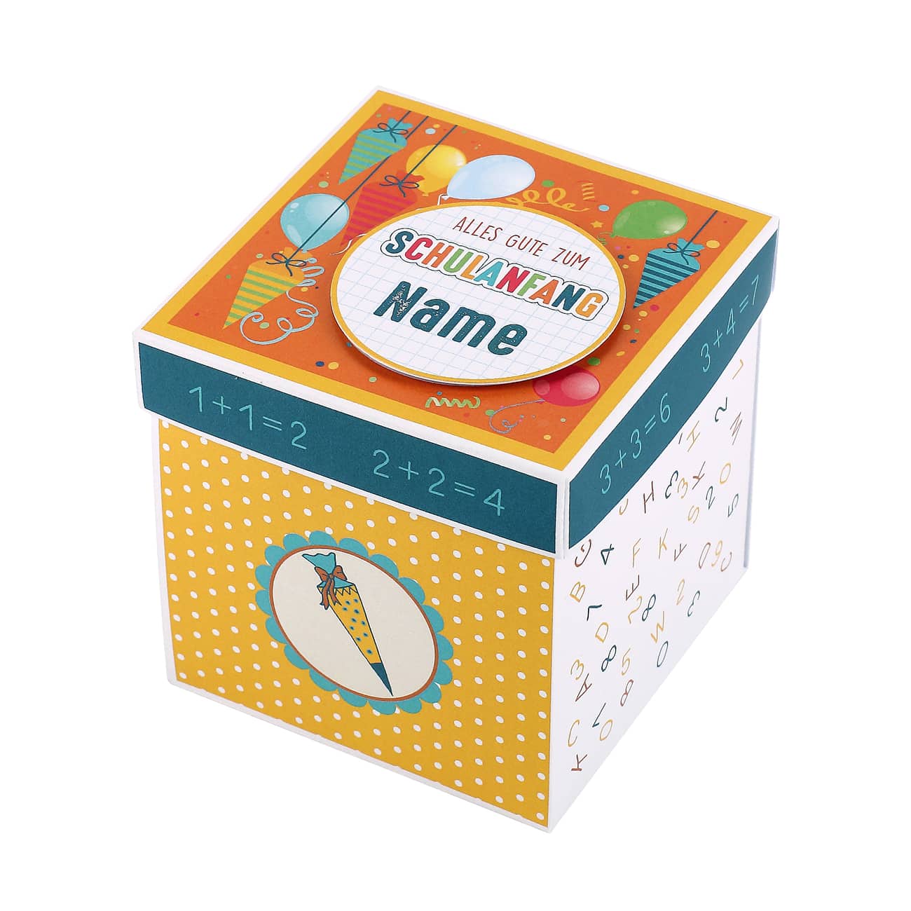 Überraschungsbox zur Einschulung mit Name