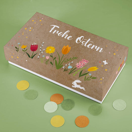 Geldgeschenk zu Ostern, Box mit Name und Text