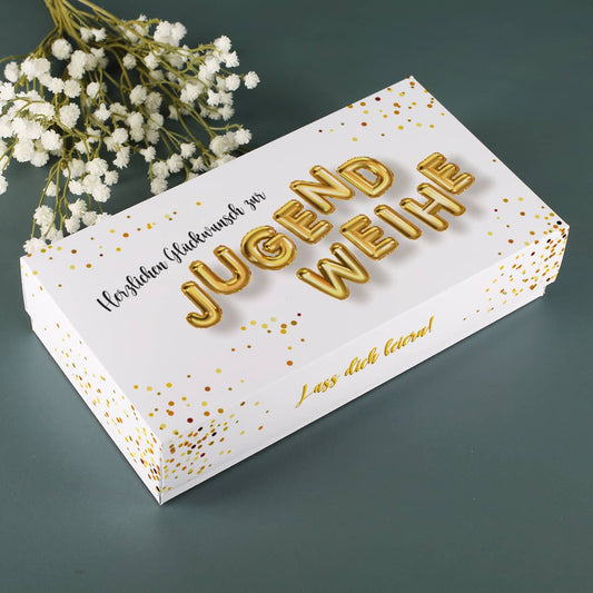 Erste Million - Geldgeschenk zur Jugendweihe, Explosionsbox mit Text