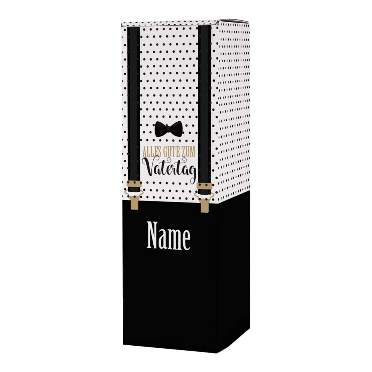 Pappbox Flaschenverpackung für Papas zum Vatertag mit Name