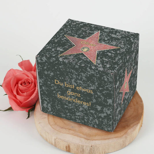 Box mit Stern und Ihrem Wunschname