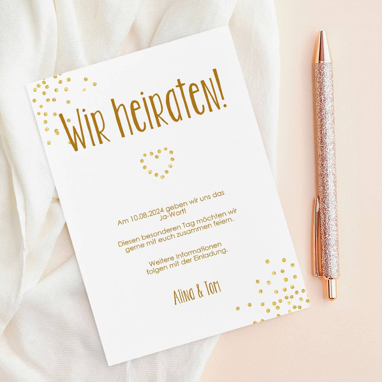 Mit Text nach Wunsch