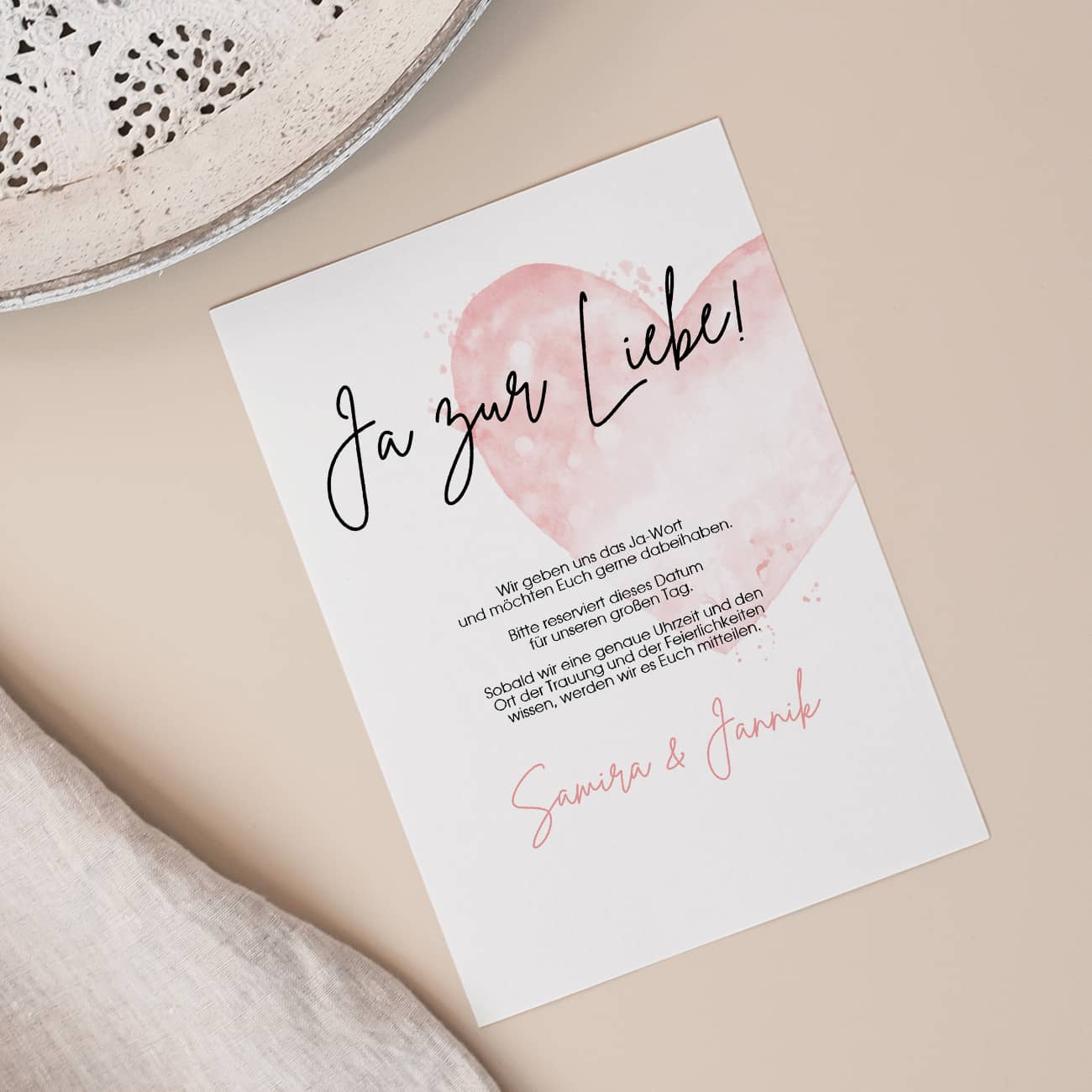 Mit Text nach Wunsch