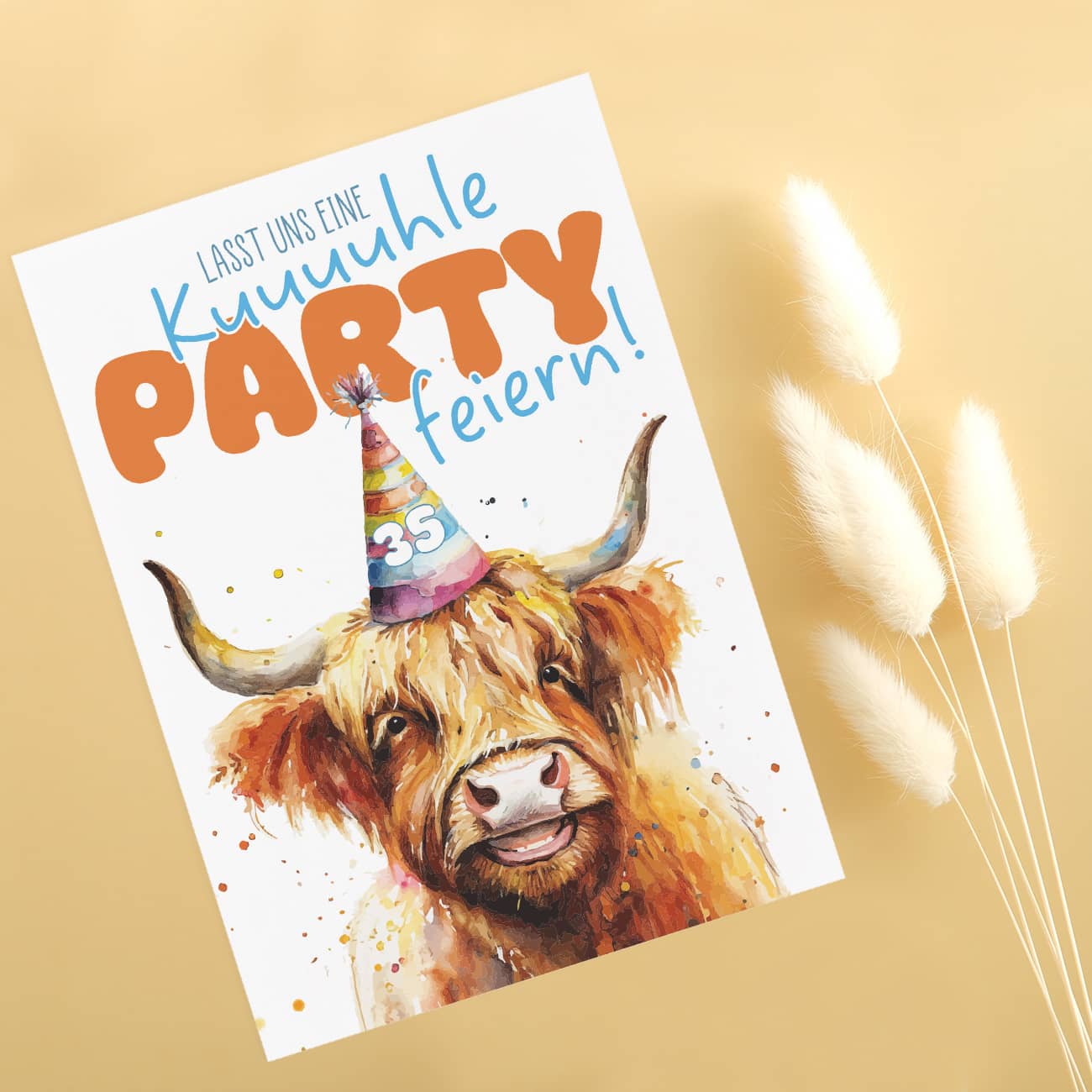 Personalisierte Einladungskarte für eine kuuuuhle Party