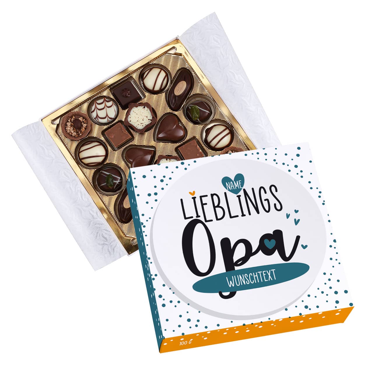 Lieblingsopa - Lindt Pralinés mit Name und Wunschtext