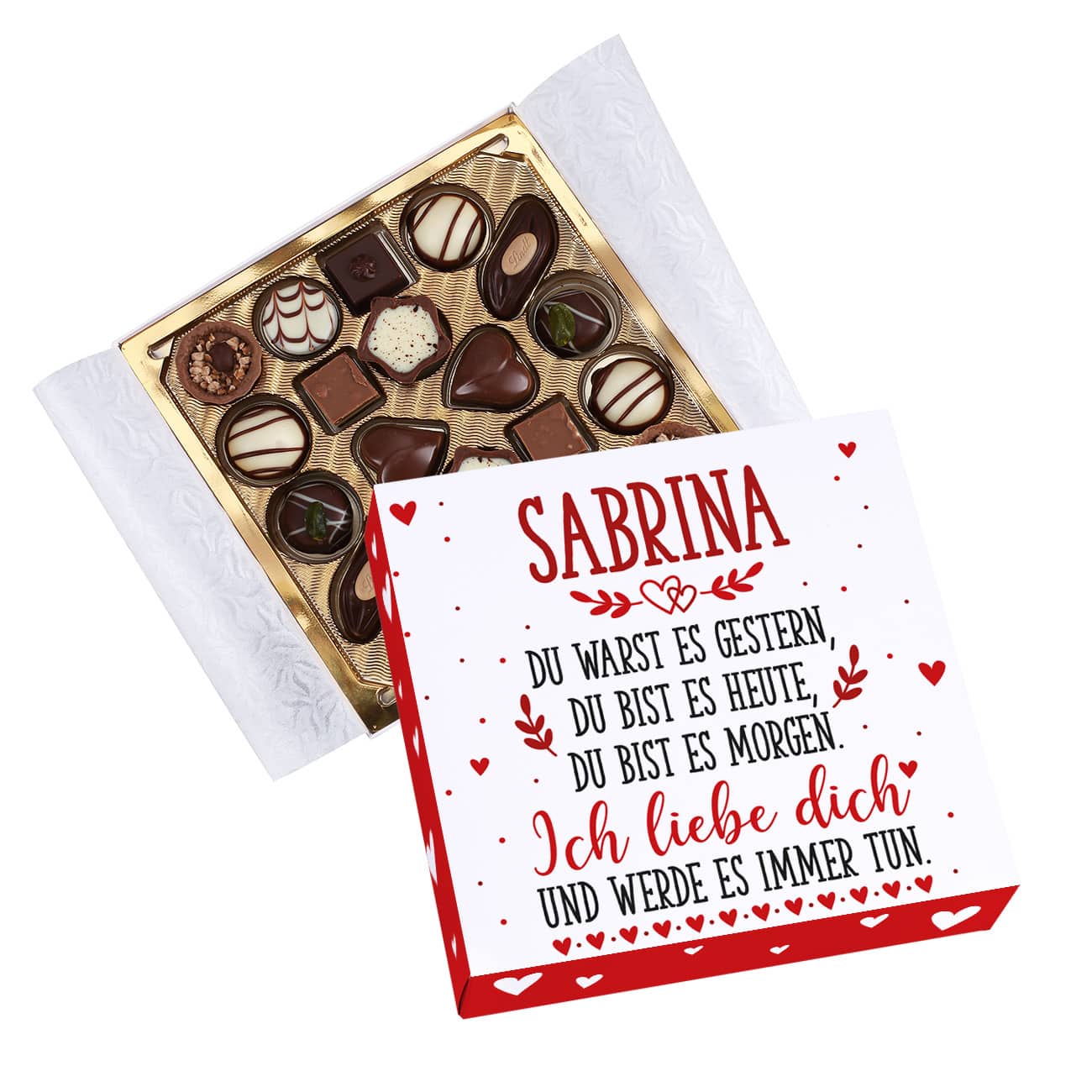 Lindt Mini Pralines in personalisierter Geschenkverpackung