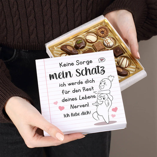 Ich werde dich immer nerven! - 100g Lindt Pralinen mit Ihrem Wunschtext bedruckt