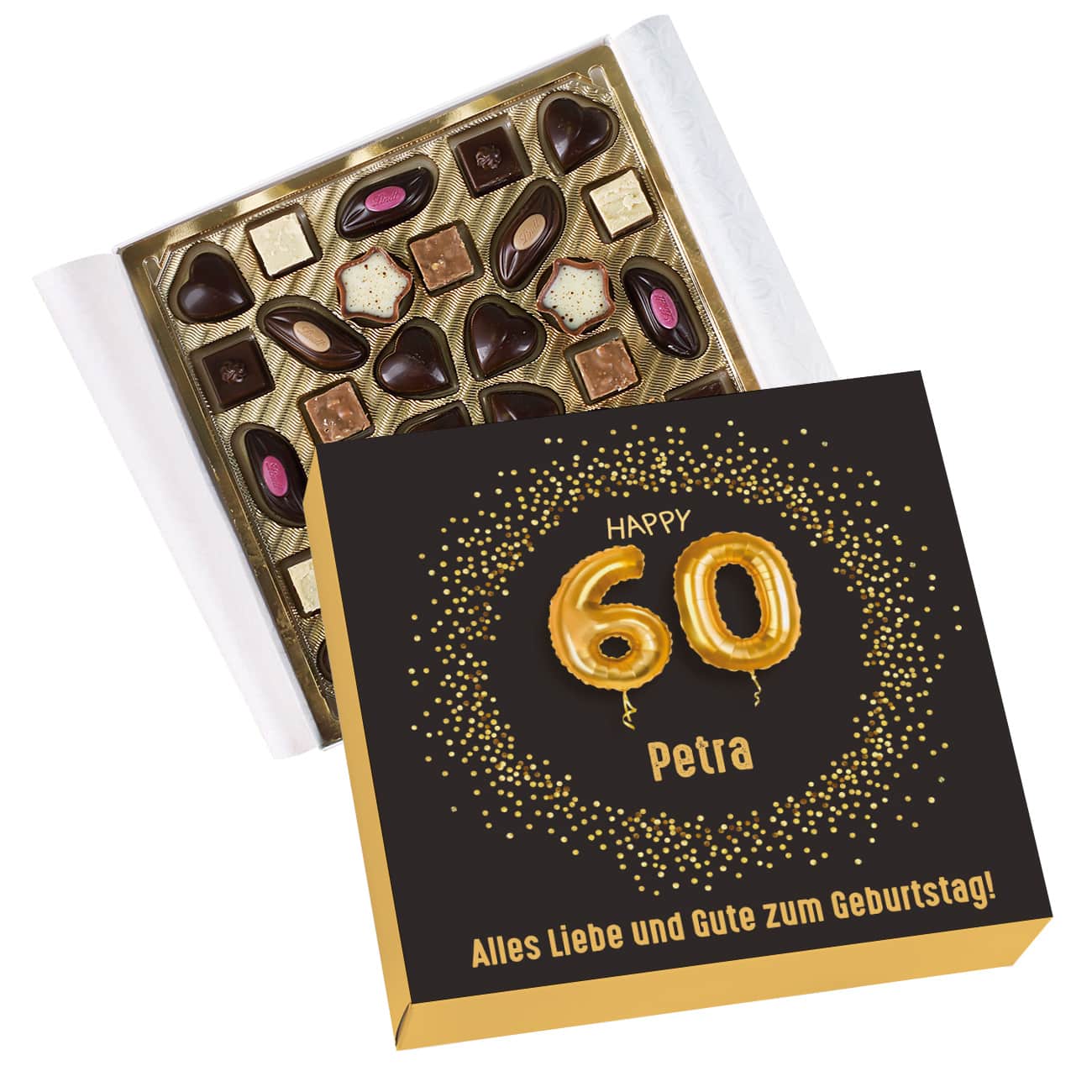 Lindt Pralinen zum 60. Geburtstag mit Name und Wunschtext