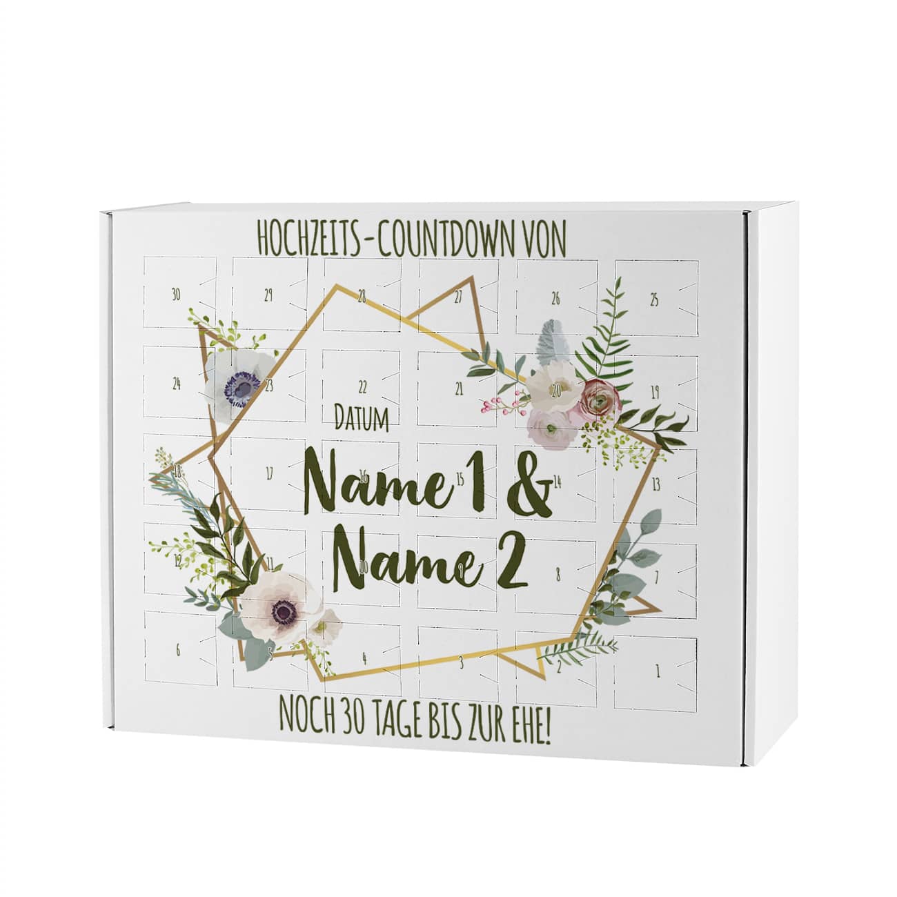 Personalisiert mit Vornamen und Datum der Hochzeit