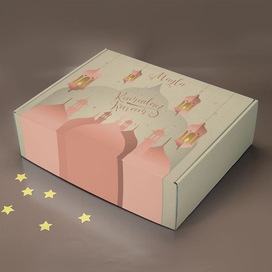 Ramadan Kalender für Mädchen mit Name zum selbst Befüllen | Türme und Laternen