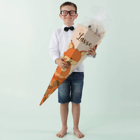 Schultüte mit Eichhörnchen Motiv und mit Name personalisiert