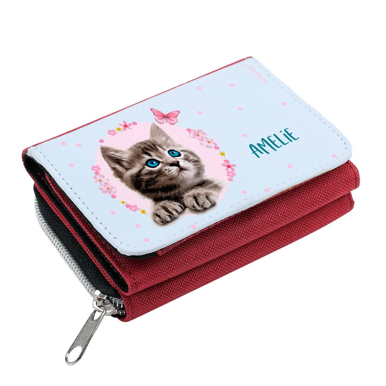 Geldbörse mit Baby-Katze und Name