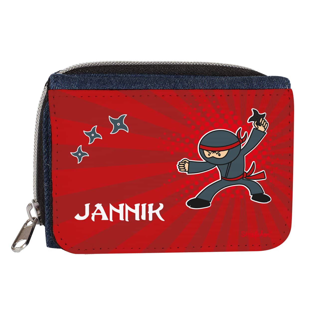 Geldbörse mit Ninja-Motiv und Wunschname bedruckt