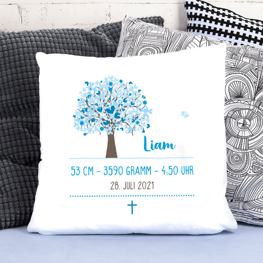 Kissen mit Lebensbaum zur Geburt