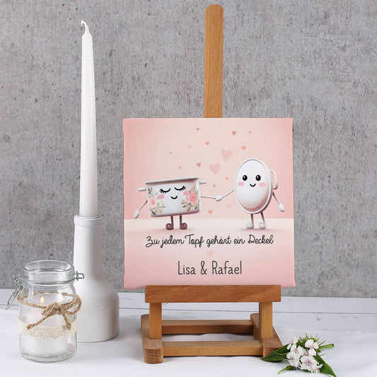 Zu jedem Topf gehört ein Deckel Leinwand für Verliebte