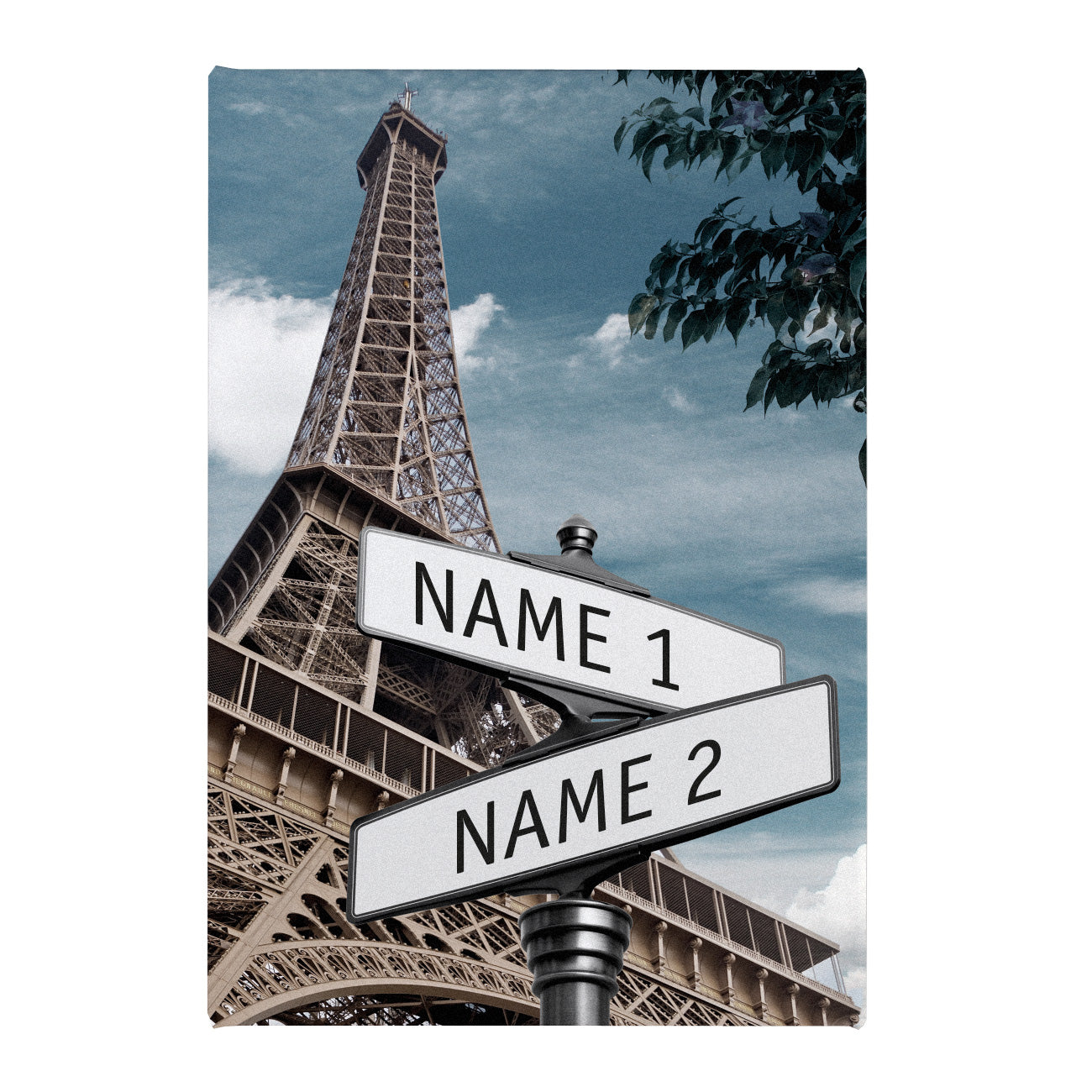 Zur Hochzeit - Leinwand Paris Straßenschilder mit Ihren Namen