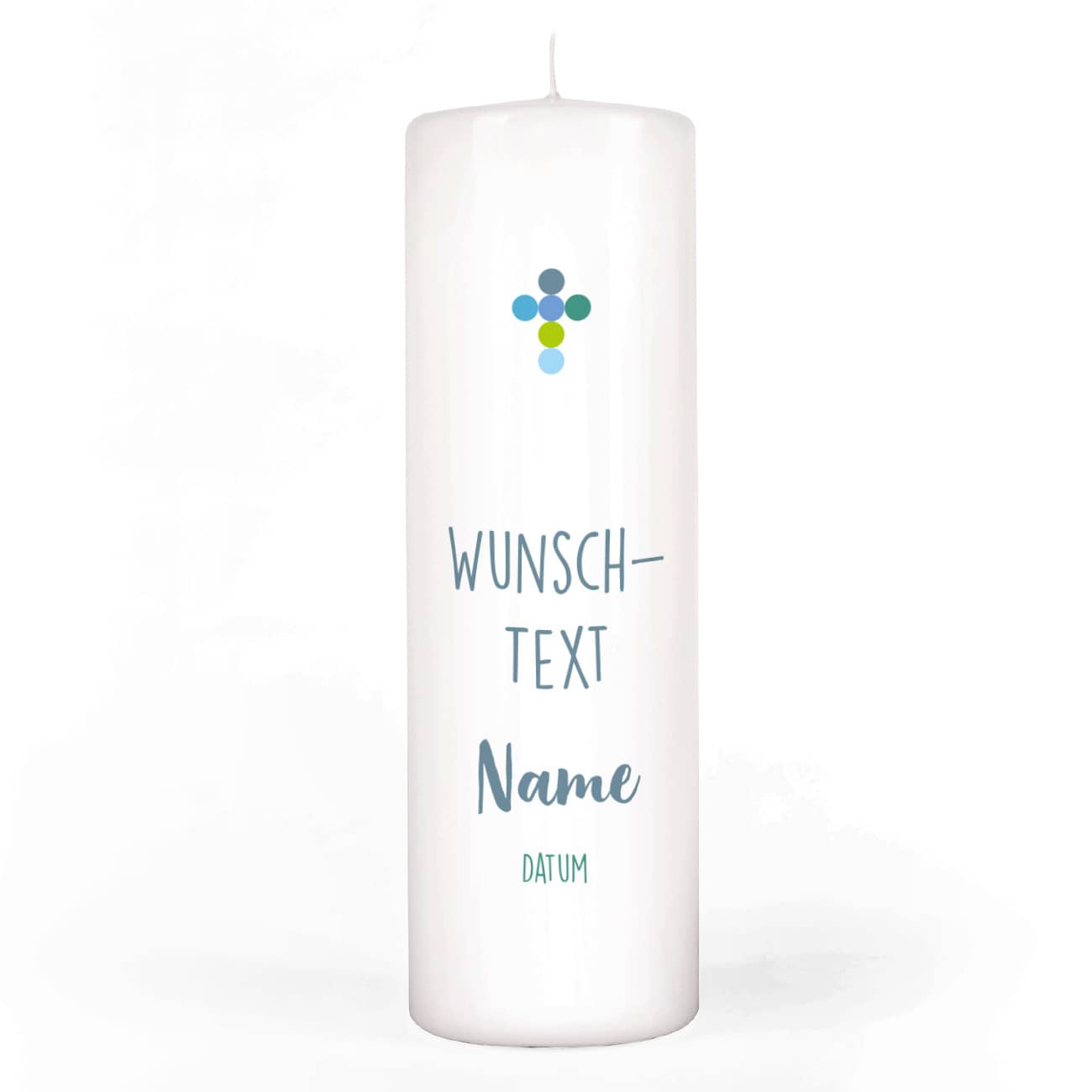 Kommunionkerze mit Psalm, Name, Datum für Jungen