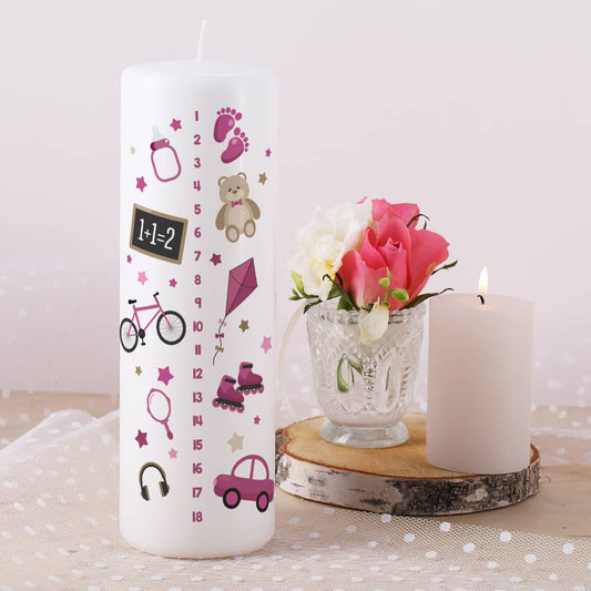 Lebenslicht - Geburtstagskerze für Mädchen