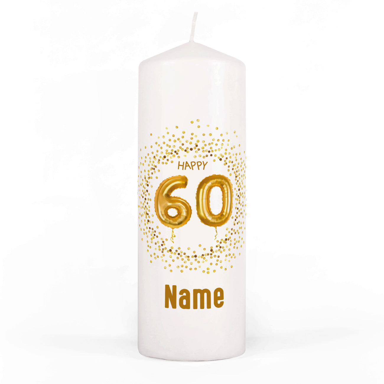 Geburtstagskerze zum 60. Geburtstag mit Name bedruckt