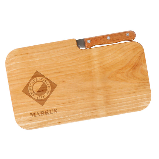 Graviertes Messerbrett mit SC Leinefelde Vereinslogo und Name