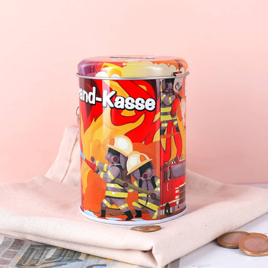 Metallspardose für Feuerwehrmänner