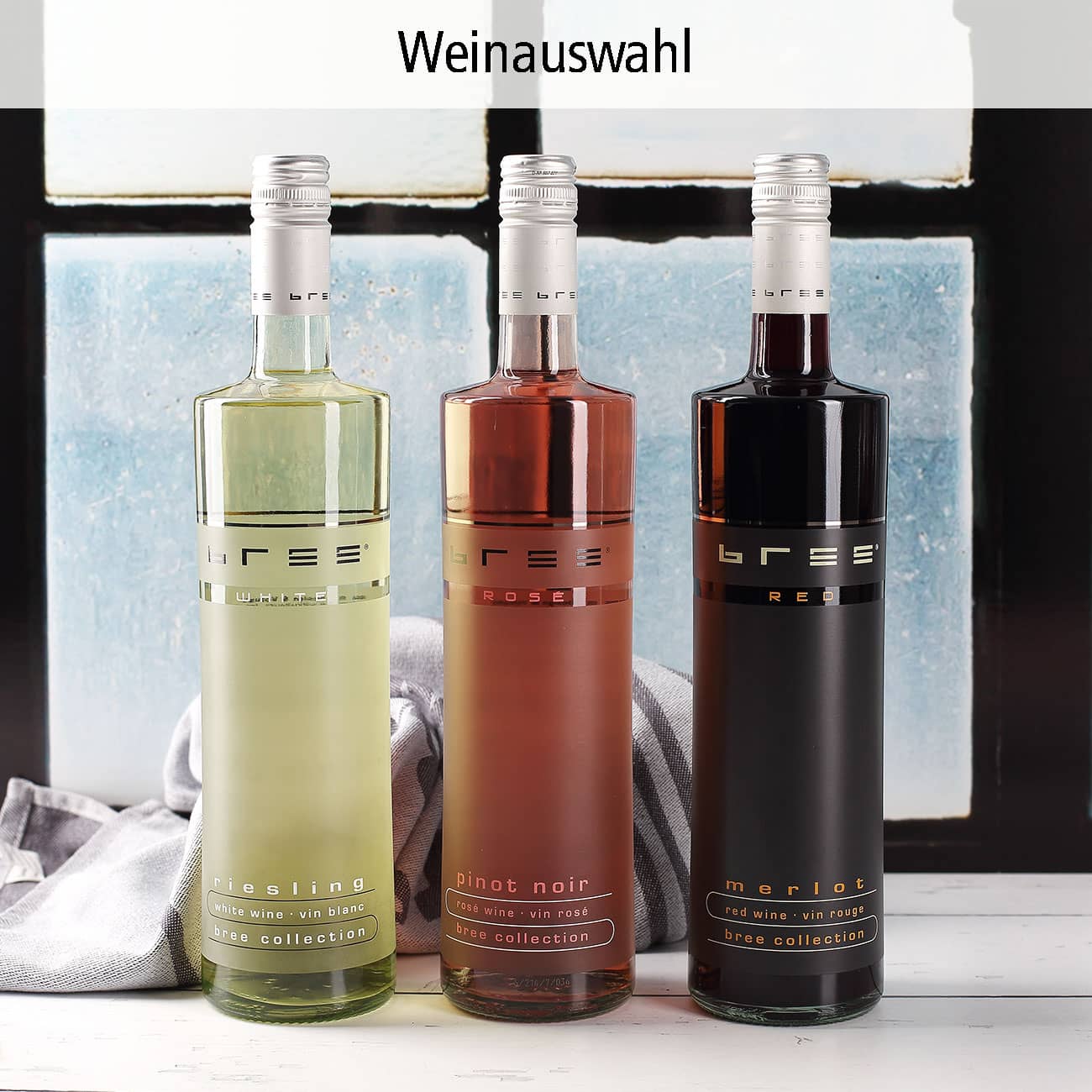 Geschenkset zum 50. Geburtstag mit graviertem Weinglas und Weinflasche in bedruckter Geschenkbox