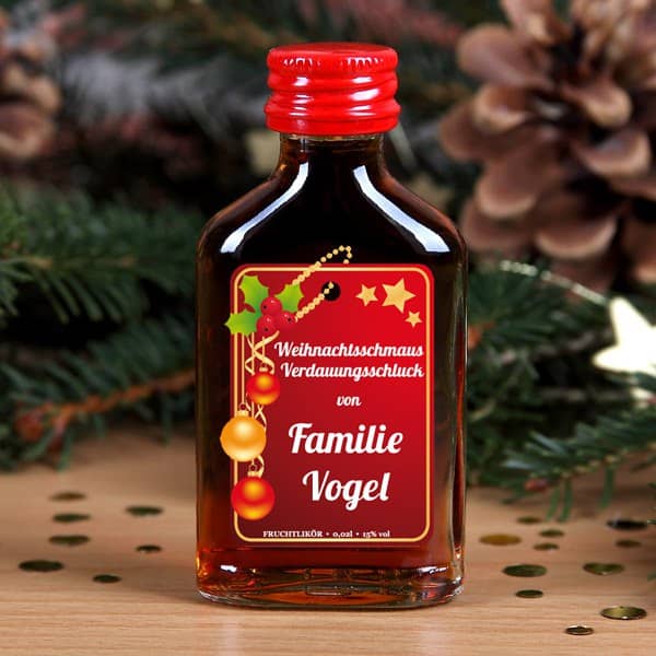 Schnaps zu Weihnachten mit Name