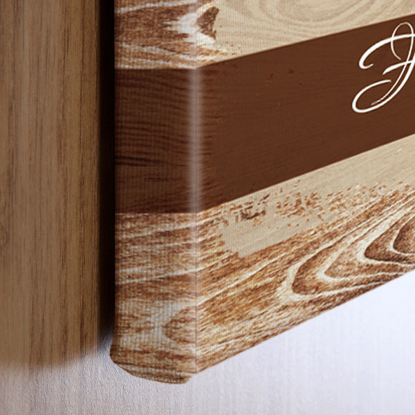 Leinwand mit vier wichtigen Daten Ihrer Familie - Detail