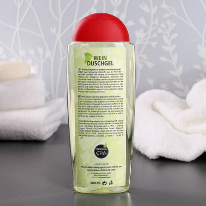 Weinduschgel -Queen of the Day- mit Wunschname - Rückseite