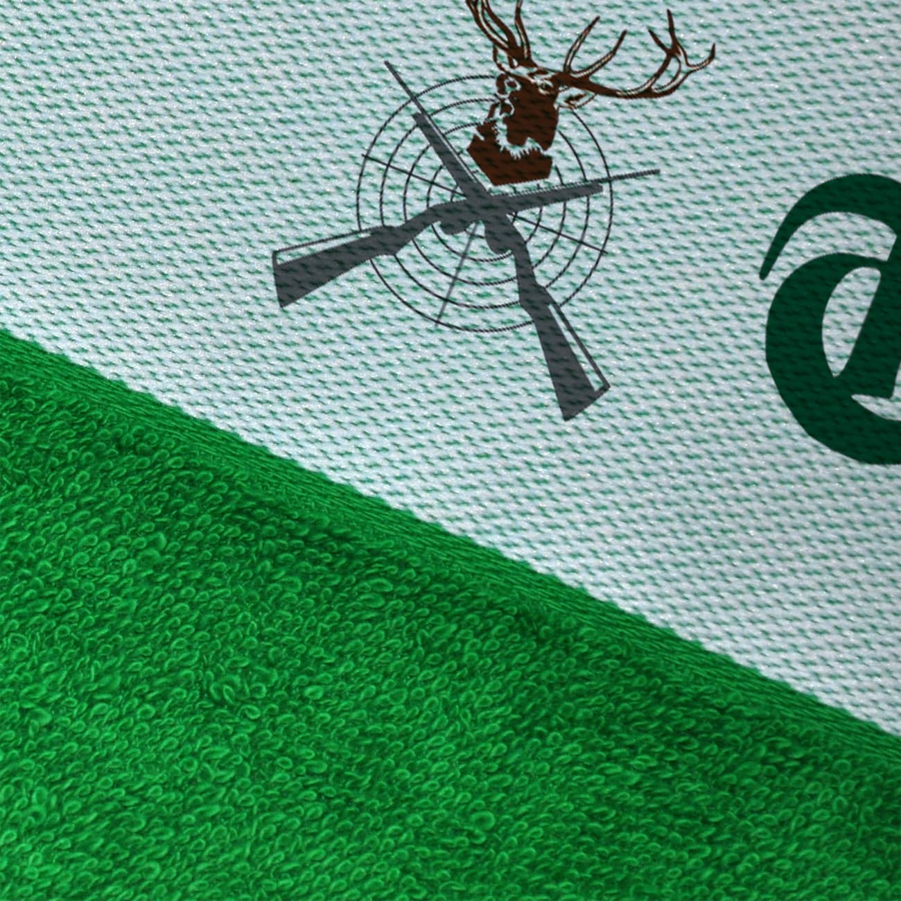 grünes Badetuch für Jäger - Detail