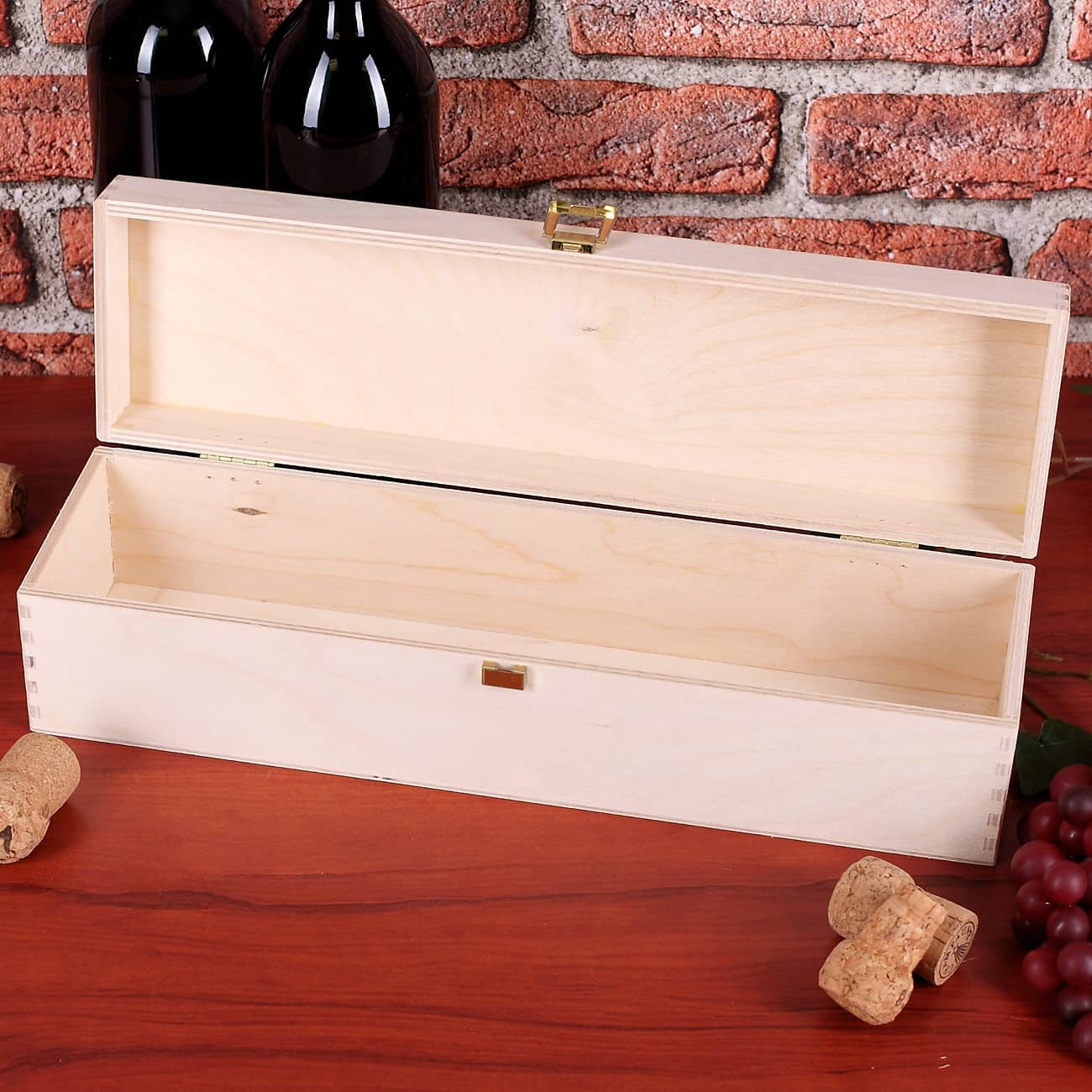 Holzverpackung für Wein mit persönlichem Aufdruck - innen
