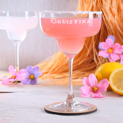 Margaritaglas mit Namensgravur