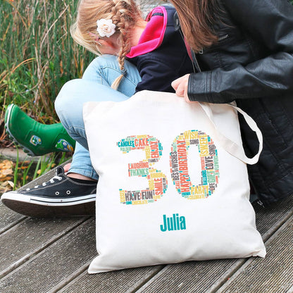 Individeueller Baumwollbeutel zum 30. Geburtstag