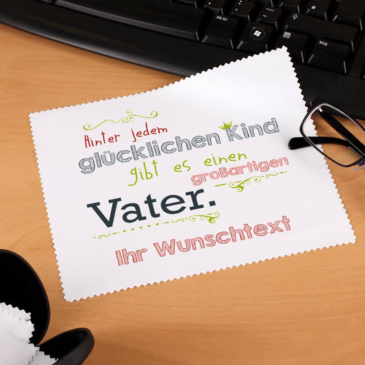 Brillenputztuch Vater Wunschtext