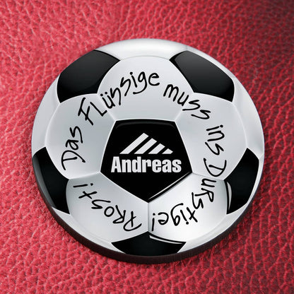 Das Flüssige muss ins Durstige! Prost! - Untersetzer mit Name personalisiert