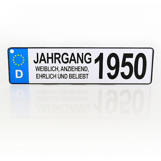 Autokennzeichen für den Jahrgang 1950